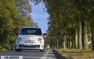 Abarth 500 Retina – front three-quarter, white on a country road