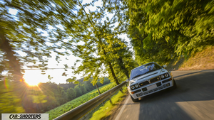 Lancia Delta HF Integrale Martini 5 – front three-quarter, white on a country road