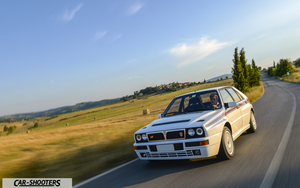 Lancia Delta HF Integrale Martini 5 – front three-quarter, white on a country road
