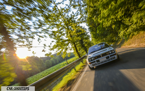 Lancia Delta HF Integrale Martini 5 – front three-quarter, white on a country road