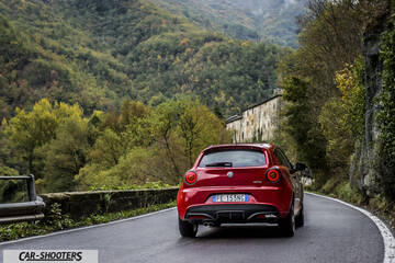 Alfa Romeo Mito Veloce Imola Mugello – rear view, red on a country road