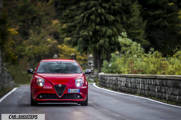 Alfa Romeo Mito Veloce Imola Mugello – front three-quarter, red on a country road