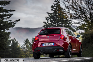 Alfa Romeo Mito Veloce Imola Mugello – rear view, red on a country road