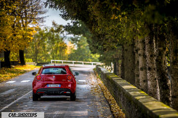 Alfa Romeo Mito Veloce Imola Mugello – rear view, red on a country road