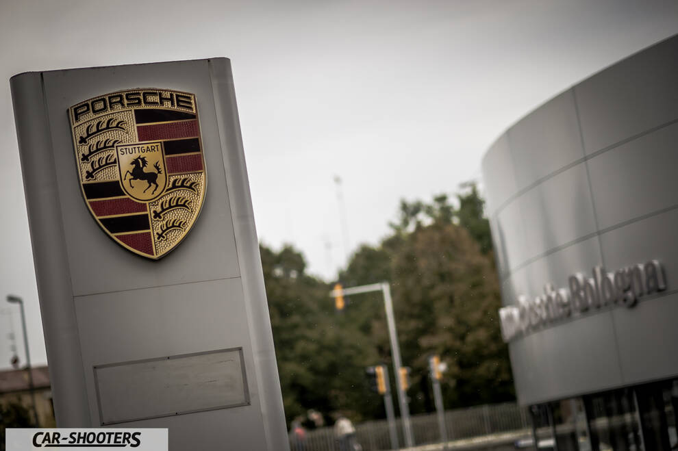 Porsche – detail, porsche badge on a sign