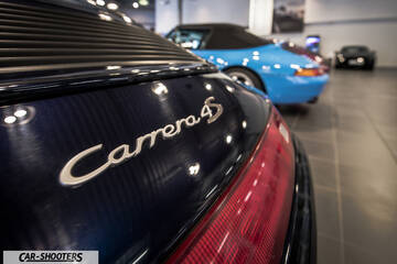 Porsche – detail, in a car showroom