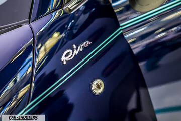 detail, badge and side stripe close-up