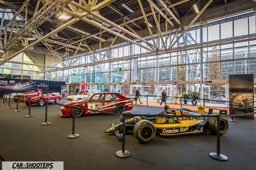 front three-quarter, in an exhibition hall