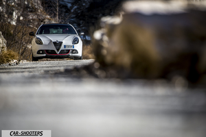 Alfa Romeo Giulietta Veloce – front three-quarter, white on a country road