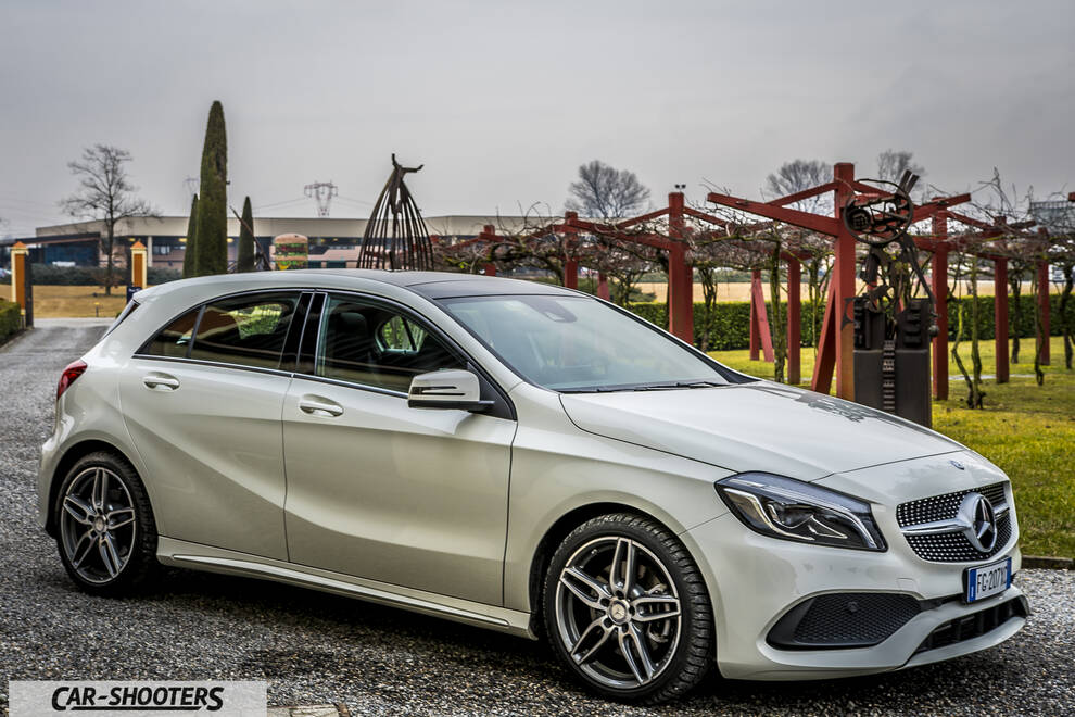 Mercedes Benz Classe A Next – front three-quarter, white on a gravel driveway