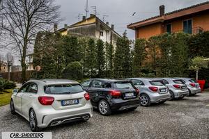 Mercedes Benz Classe A Next – rear three-quarter, white in a gravel parking lot