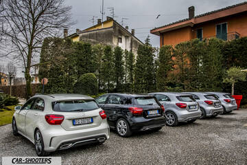 Mercedes Benz Classe A Next – rear three-quarter, white in a gravel parking lot