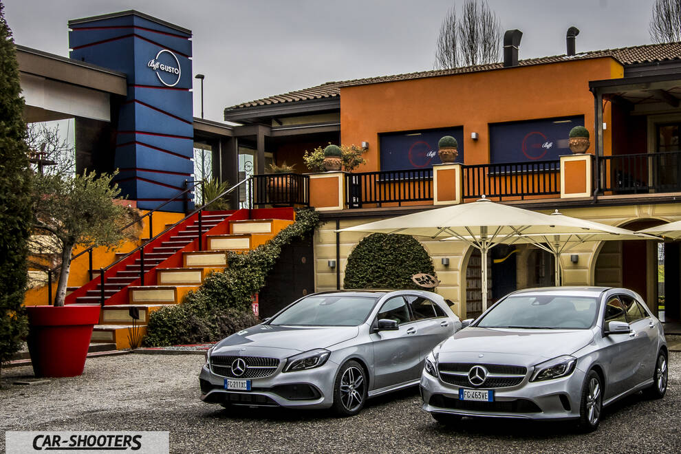 Mercedes Benz Classe A Next – front three-quarter, silver parked in front of a building