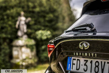 Infiniti Q30 – rear view, black parked outdoors