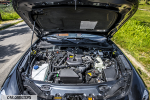 Fiat 124 Spider – engine bay, open hood with engine visible
