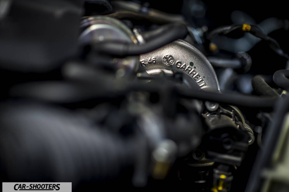 Fiat 124 Spider – engine bay, garrett turbocharger close-up
