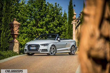 Audi A3 Cabriolet – front three-quarter, silver parked on a driveway