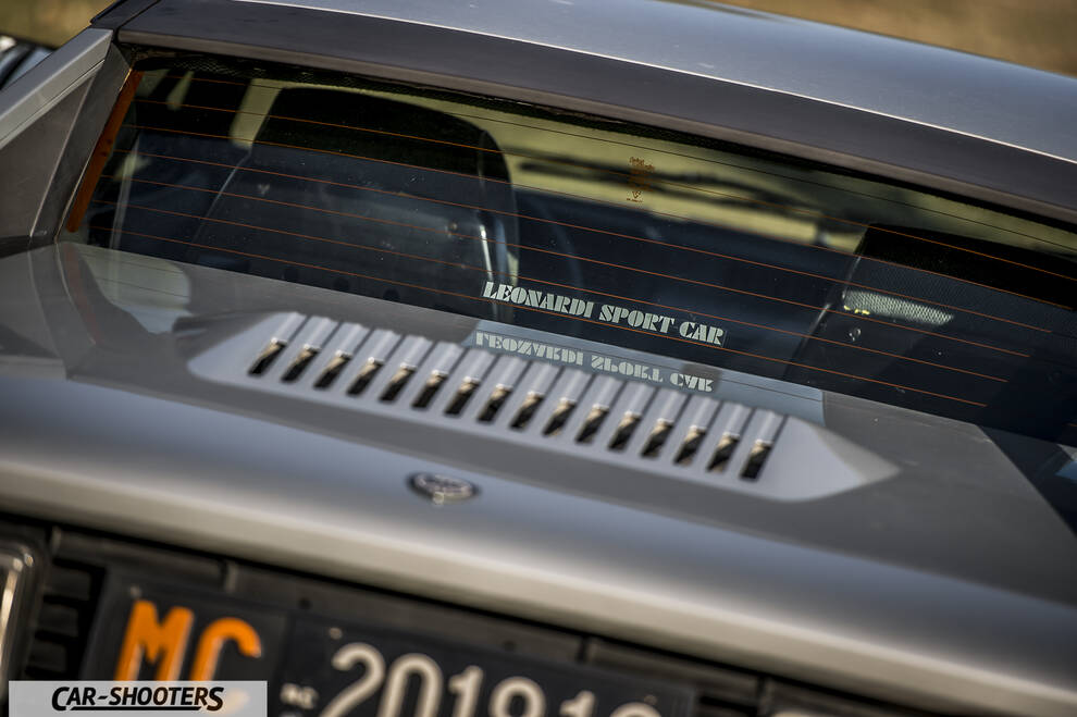 Lancia Beta Montecarlo – detail, rear window louvers close-up