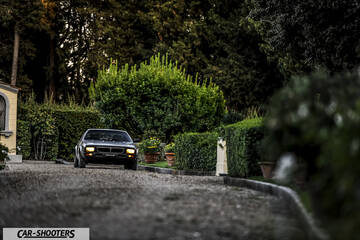 Lancia Beta Montecarlo – front three-quarter, grey on a gravel driveway