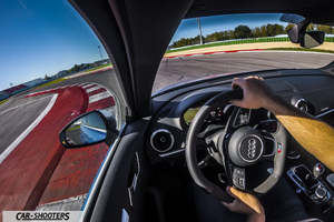 Audi – interior, driving on a race track
