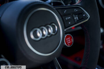 Audi – interior, steering wheel close up