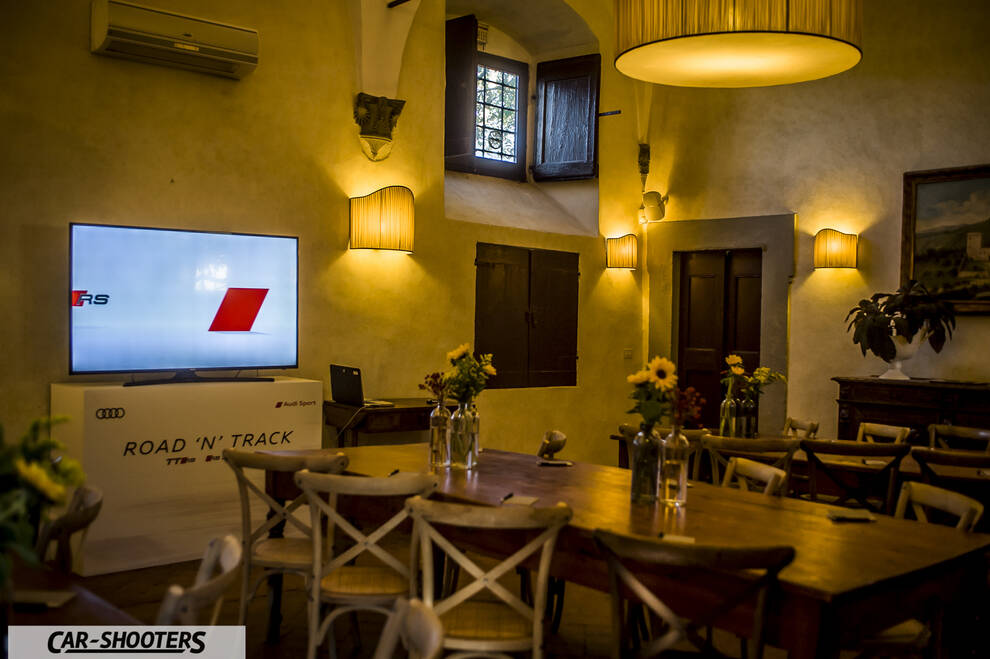 Audi – interior, in a rustic dining room
