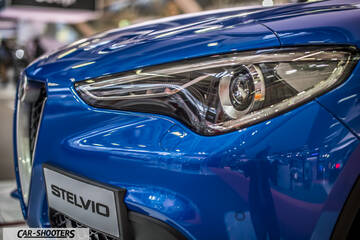 detail, headlight and grille close-up