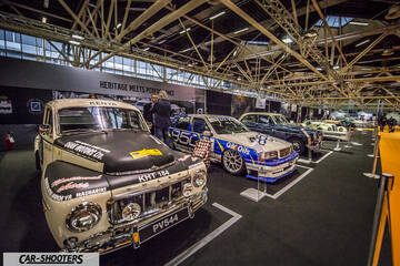 front three-quarter, cream at an indoor exhibition hall