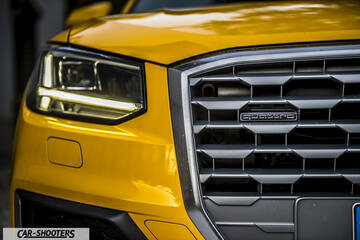 Audi Q2 – detail, front grille and headlight close-up