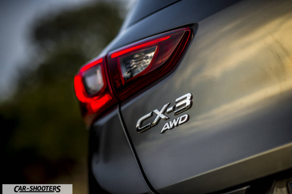 Mazda CX 3 – detail, rear badge close-up
