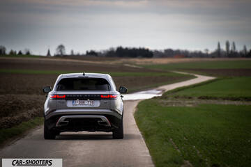 rear view, silver on a country road