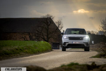 front three-quarter, silver on a country road