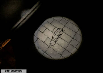 detail, projected car graphic on ground