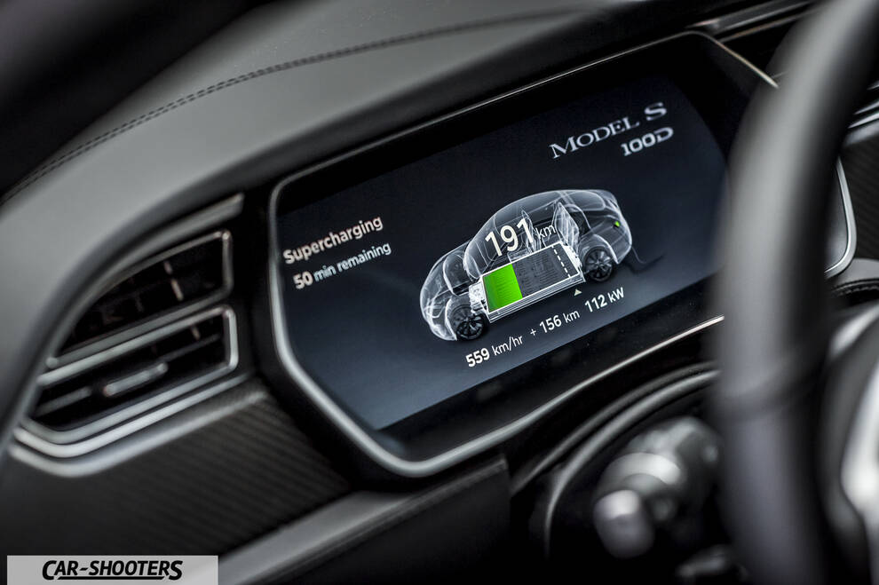 Tesla Model S – dashboard, digital instrument cluster