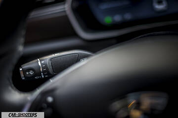 Tesla Model S – detail, steering column stalk close-up