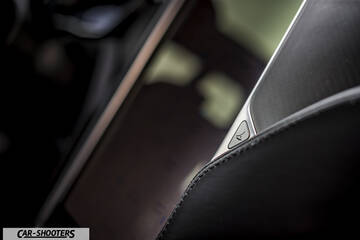 Tesla Model S – detail, interior detail with screen and seat