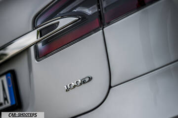 Tesla Model S – detail, rear badge close-up