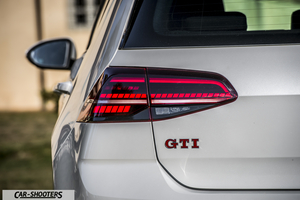 Volkswagen Golf GTI – rear three-quarter, silver showing taillight detail