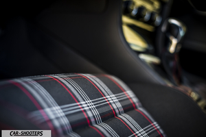 Volkswagen Golf GTI – interior, plaid fabric front seat