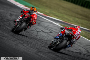 rear view, red on a race track