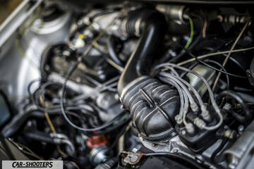 engine bay, complex engine layout view