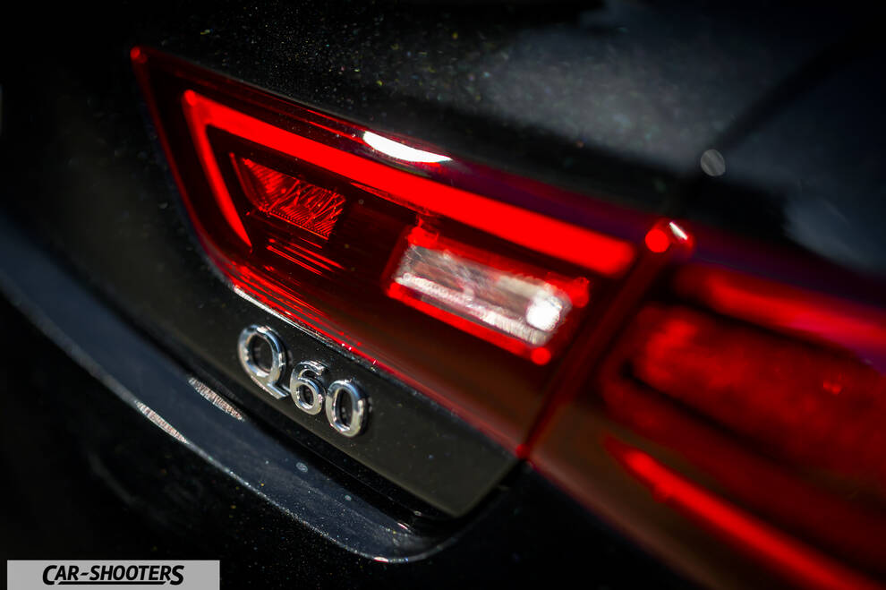 Infiniti Q60 – detail, taillight and badge close-up