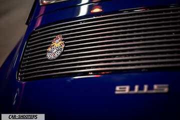 Porsche – detail, rear grille close-up with badge