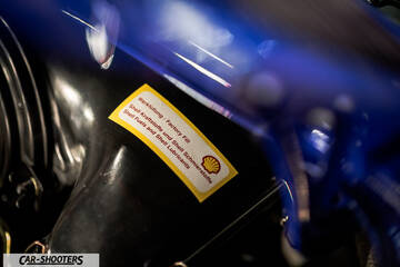 Porsche – engine bay, shell factory fill sticker close-up