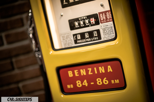 Porsche – detail, vintage gas pump close-up