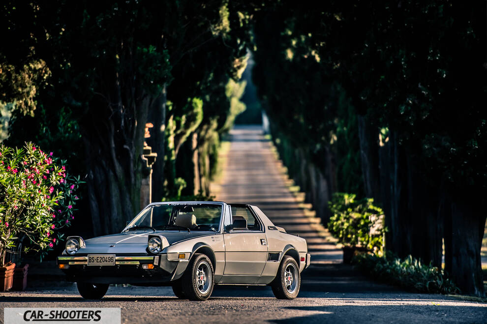 Fiat X1 9 Storia – front three-quarter, silver on a tree lined road