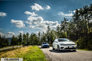 Volkswagen Golf R – front three-quarter, white on a winding country road