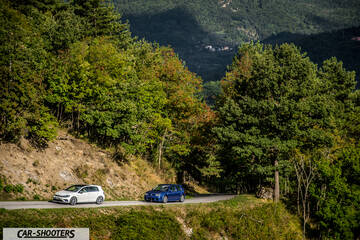 Volkswagen Golf R – side profile, white on a country road