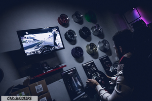 detail, person playing racing simulator