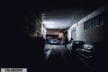 rear view, in an underground tunnel